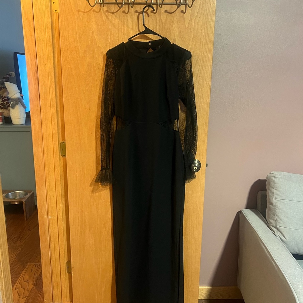 Lulu's Black Long Sleeve Lace Dress - Picture 6 of 7